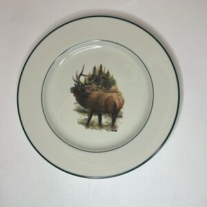 Wildlife Designs Inc 10 3/4 In Round Phillip Crowe USA White Green Buck Deer Elk